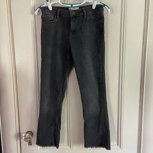 Gray Free People crop flare jeans - mid/low rise